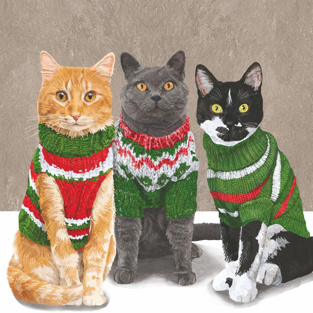 Sweater Cats Luncheon Napkins - NEW!!!