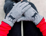 Cat Lover Embroidered Wool Gloves - SALE - 30% OFF!!