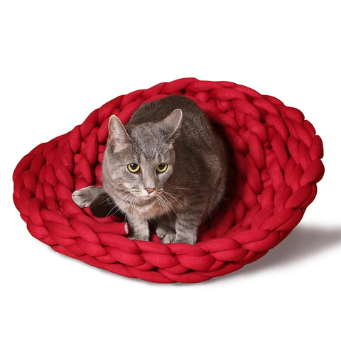 Five Way Cozy Knitted Cat Bed