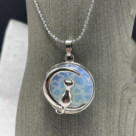 Luna Cat Moonstone Pendant - NEW!!!
