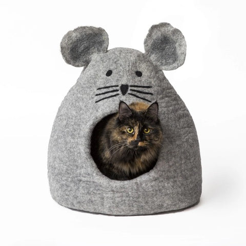 Mouse Natural Wool Cat Cave - SALE 30% OFF!