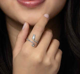 Cat's Tail Adjustable Sterling Silver Cat Ring