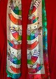 Laurel Burch™ Joyful Cats Silk Beaded Oblong Scarf - SALE 50% OFF!