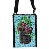 Laurel Burch Kitty Noir In Blossoms Crossbody - NEW!!!