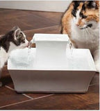 Drinkwell Pagoda Cat Fountain - White Ceramic