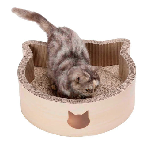 Cat Face Scratcher Bed