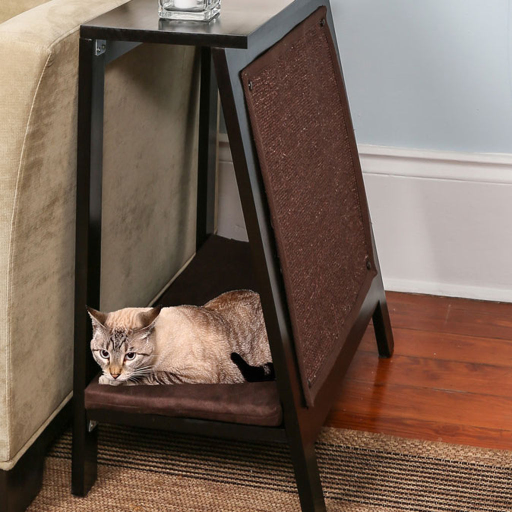 A-Frame Cat Bed and End Table - Espresso