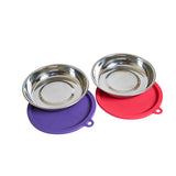 Stainless Cat Saucer Bowl Set with Silicone Lids - NEW!!!