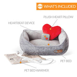 Mother's Heartbeat Heated Kitty Bed w/Heart Pillow