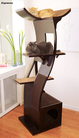 Lotus™ Cat Tree - Styled for the Design Conscious Cat Lover's Cat!  - ESPRESSO