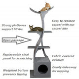 Cat Tree Lotus™  - Styled for the Design Conscious Cat Lover's Cat - WHITE W/FAUX FUR