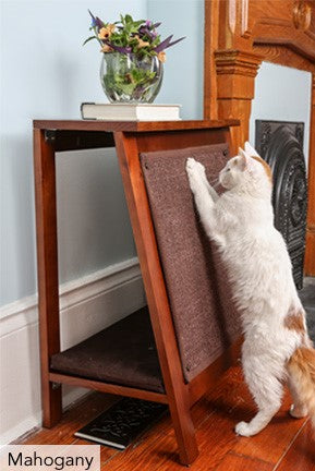 A-Frame Cat Bed and End Table - Mahogany