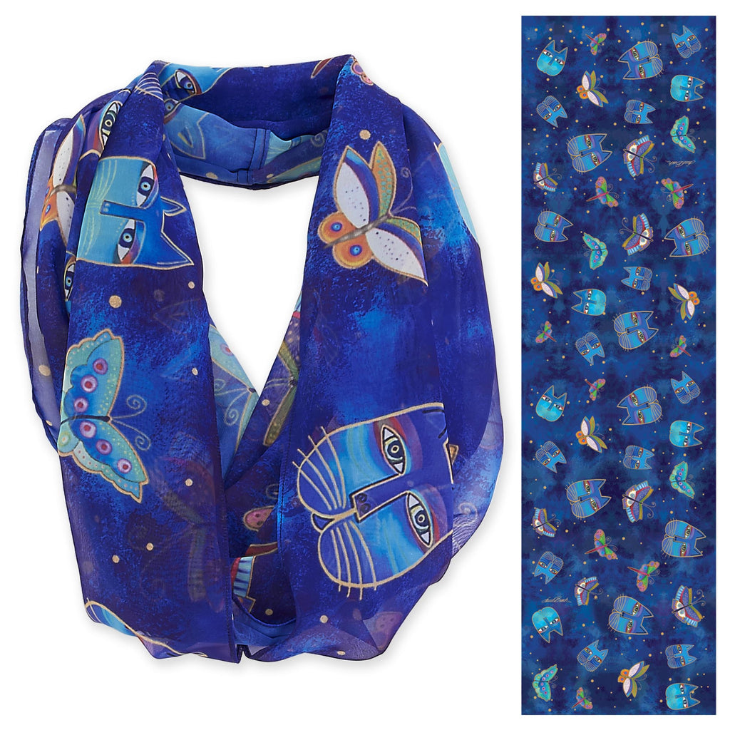 Laurel Burch™ Indigo Cats Infinity Scarf