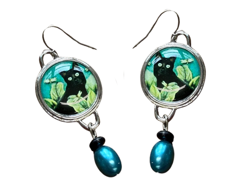 Hiding Kitty Drop Earrings - NEW!!!