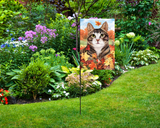 Tuxedo Brown Tabby Falling Leaves - NEW!!!