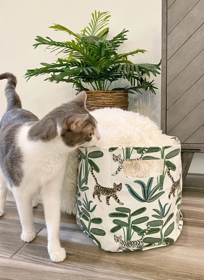 Cats & Greens Canvas Storage Bin - NEW!!!