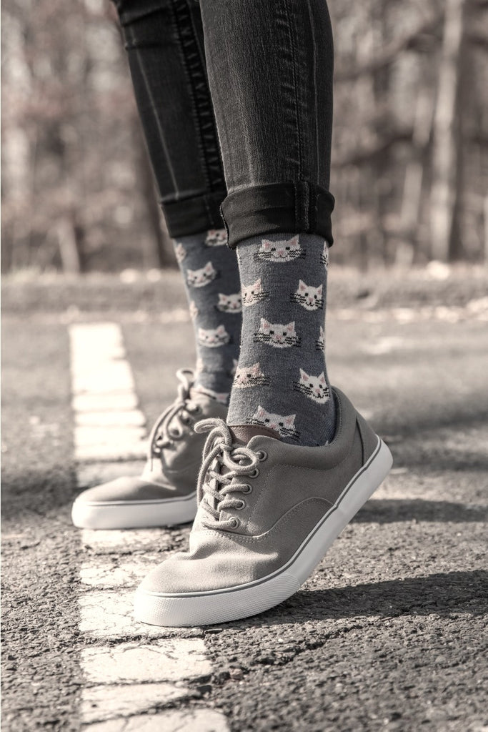 Cat Face Cashmere Blend Socks - NEW!!!