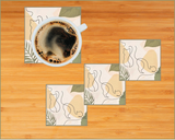 "Cat Life" Line Art Designer Ceramic Coasters - SALE! -40% OFF!