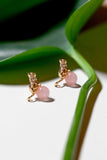 Cat's Cradle Stud Earrings - 18K Gold Plated, Rose Quartz - NEW!!!