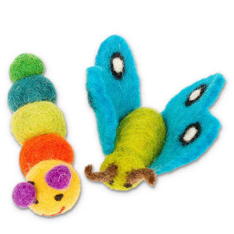 Caterpillar and Butterfly Wool Toy Set - NEW!!!