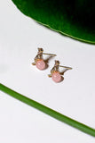 Cat's Cradle Stud Earrings - 18K Gold Plated, Rose Quartz - NEW!!!