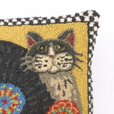 Penny Flower Cat Hooked Pillow - NEW!!!