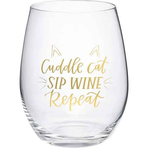 Cuddle Cat Stemless Wine Tumbler - NEW!!!