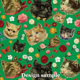 Kitschy Kitty Cats with Florals Tea Towel - NEW!!!