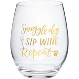 Snuggle Dog Stemless Wine Tumbler