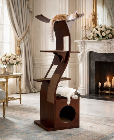 Lotus™ Cat Tree - Styled for the Design Conscious Cat Lover's Cat!  - ESPRESSO