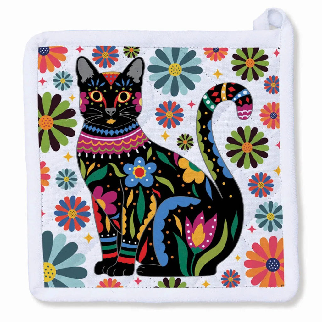 Cat Pot Hoder Feline & Florals Pot Holder - NEW!!!