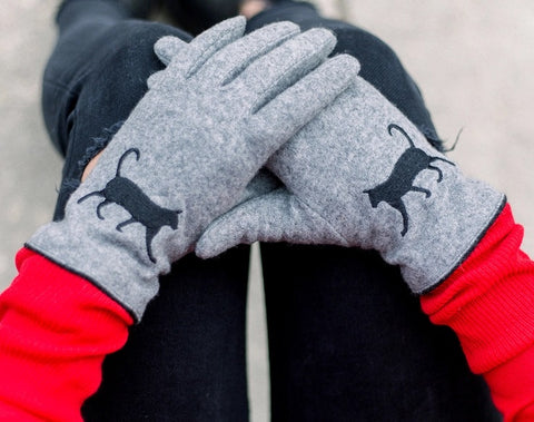 Black Cat Wool Gloves - NEW!!!