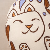 Happy Cat Embroidered Pillow - NEW!!!