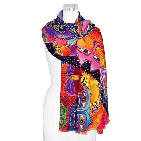 Laurel Burch™ Fantasticats Fine Art Silk Blend Shawl - NEW!!!