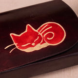 Napping Cat Leather Eyeglass Case - NEW!!!