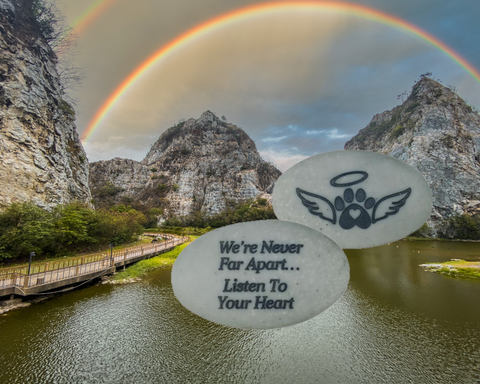 Rainbow Bridge Pet Memorial Stone