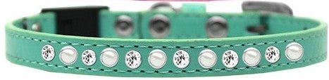 Deluxe Aqua Pearl & Crystal Cat Breakaway Collar - NEW!!!