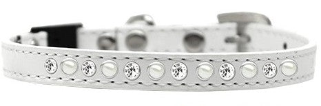 Deluxe White Pearl & Crystal Cat Breakaway Collar - NEW!!!