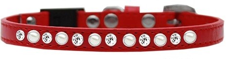 Deluxe Red Pearl & Crystal Cat Breakaway Collar - NEW!!!