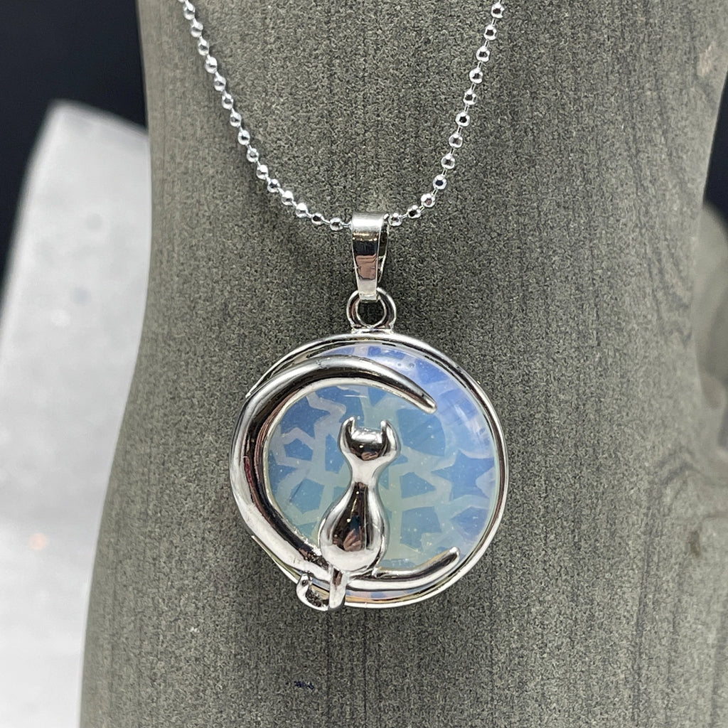 Luna Cat Moonstone Pendant - NEW!!!