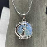Luna Cat Moonstone Pendant - NEW!!!