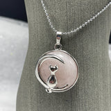 Luna Cat Rose Quartz Pendant - NEW!!!