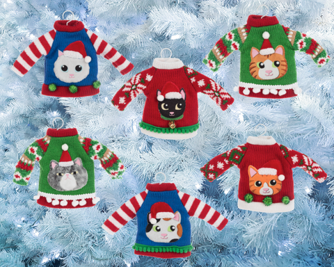 Cat Sweater Ornaments- NEW!!!