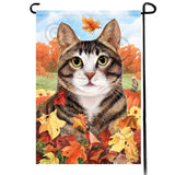 Tuxedo Brown Tabby Falling Leaves - NEW!!!