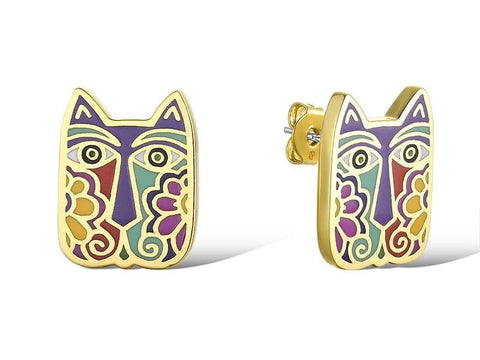 Laurel Burch™ Blossoming Cat Stud Earrings - NEW!!!