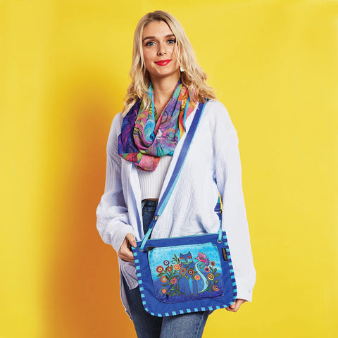 Laurel Burch™ Cerulean Cats Medium Crossbody
