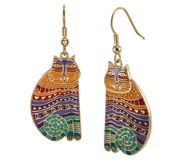 Laurel Burch™ Rainbow Cat 14k Gold Filled Drop Earrings