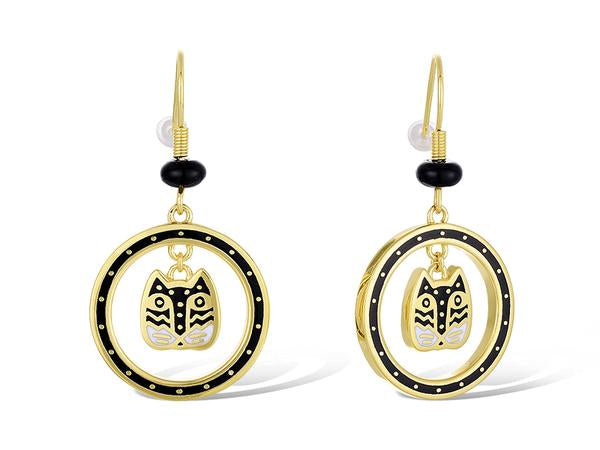 Laurel Burch™ Polka Dot Gatos Drop Earrings