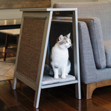 A-Frame Cat Bed and End Table - Smoke
