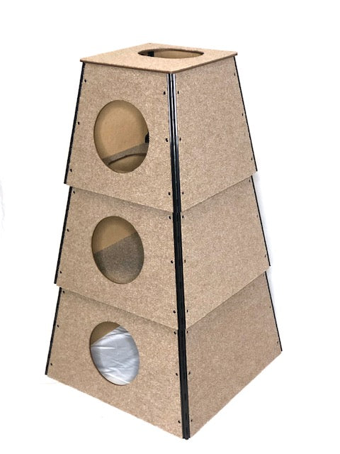 Happystack® Modular Cat Condo - Square Model Tan - Extra Large Doorway Openings